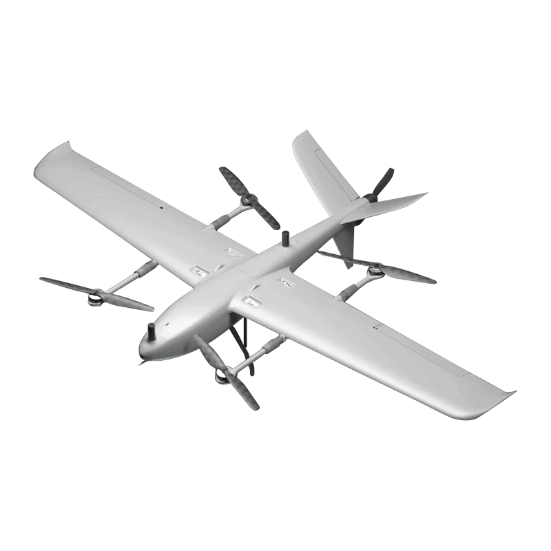 Folding-wing VTOL drone takeoff